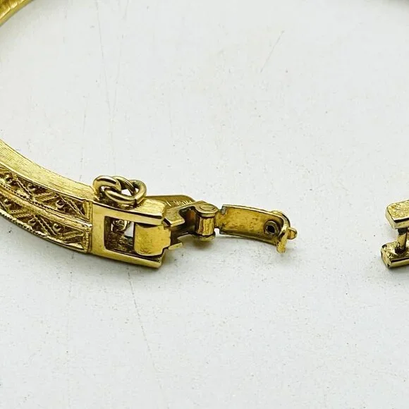 MONET Double Layer Panel Bracelet Gold Tone Classic Career Cosplay LARP READ - Picture 3 of 7